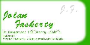 jolan faskerty business card